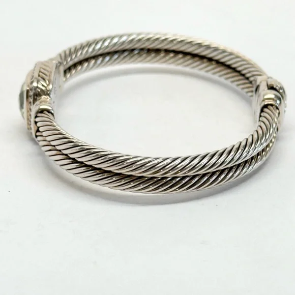 David Yurman .925 Lemon Citrine Diamond Albion Cable Bracelet - Picture 4 of 10
